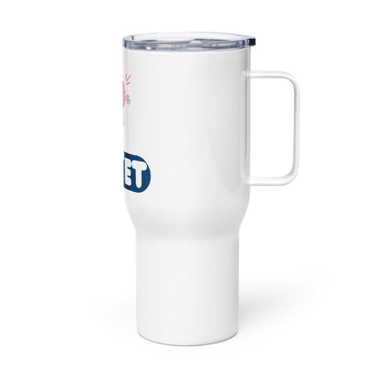 Travel mug with a handle