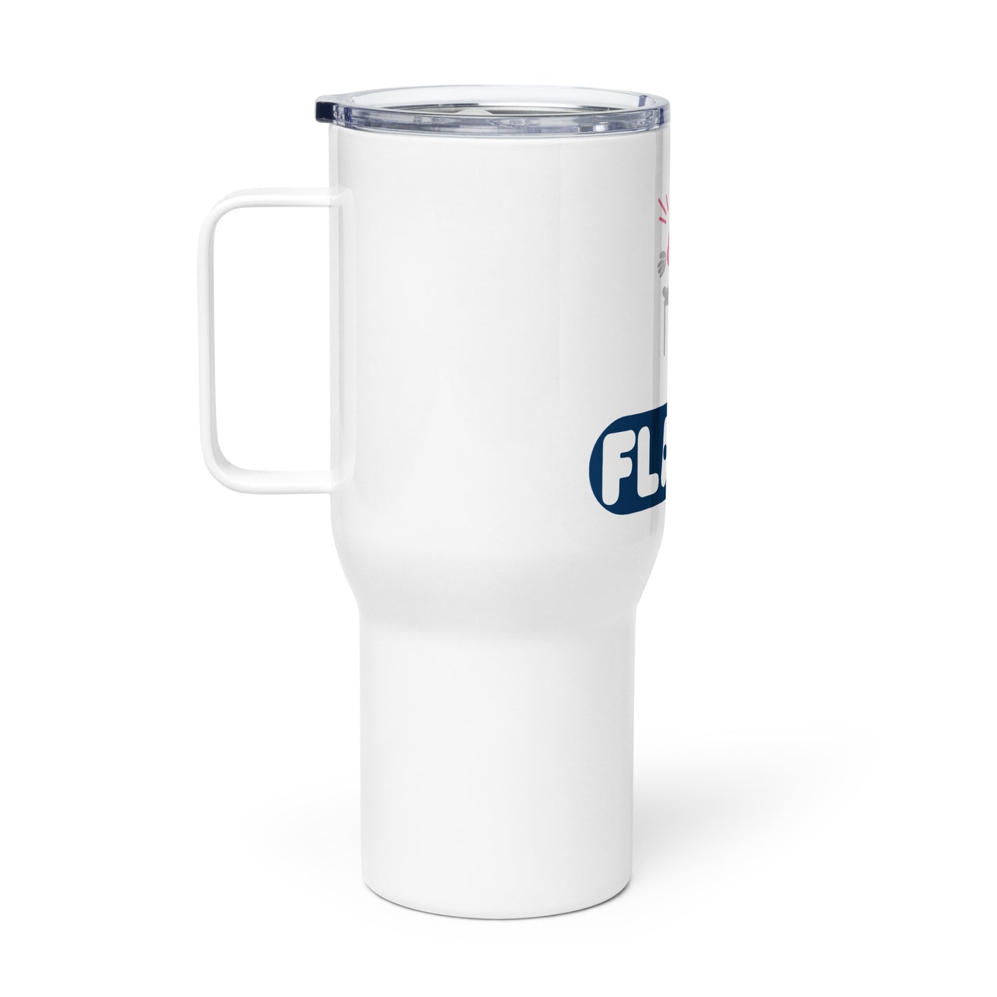 Travel mug with a handle